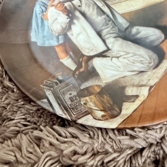 Norman Rockwell The Painter Ceramic plate vintage Americana cottage decor - Picture 8 of 9